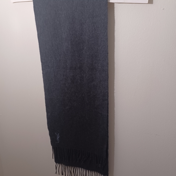 Vintage Yves Saint Laurent Dark Gray Scarf - Picture 1 of 11